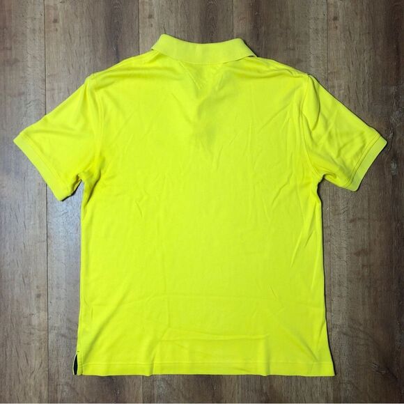 Tommy Hilfiger Men's XL Yellow Short Sleeve 3/4 Button Collared Polo Shirt - Picture 2 of 6
